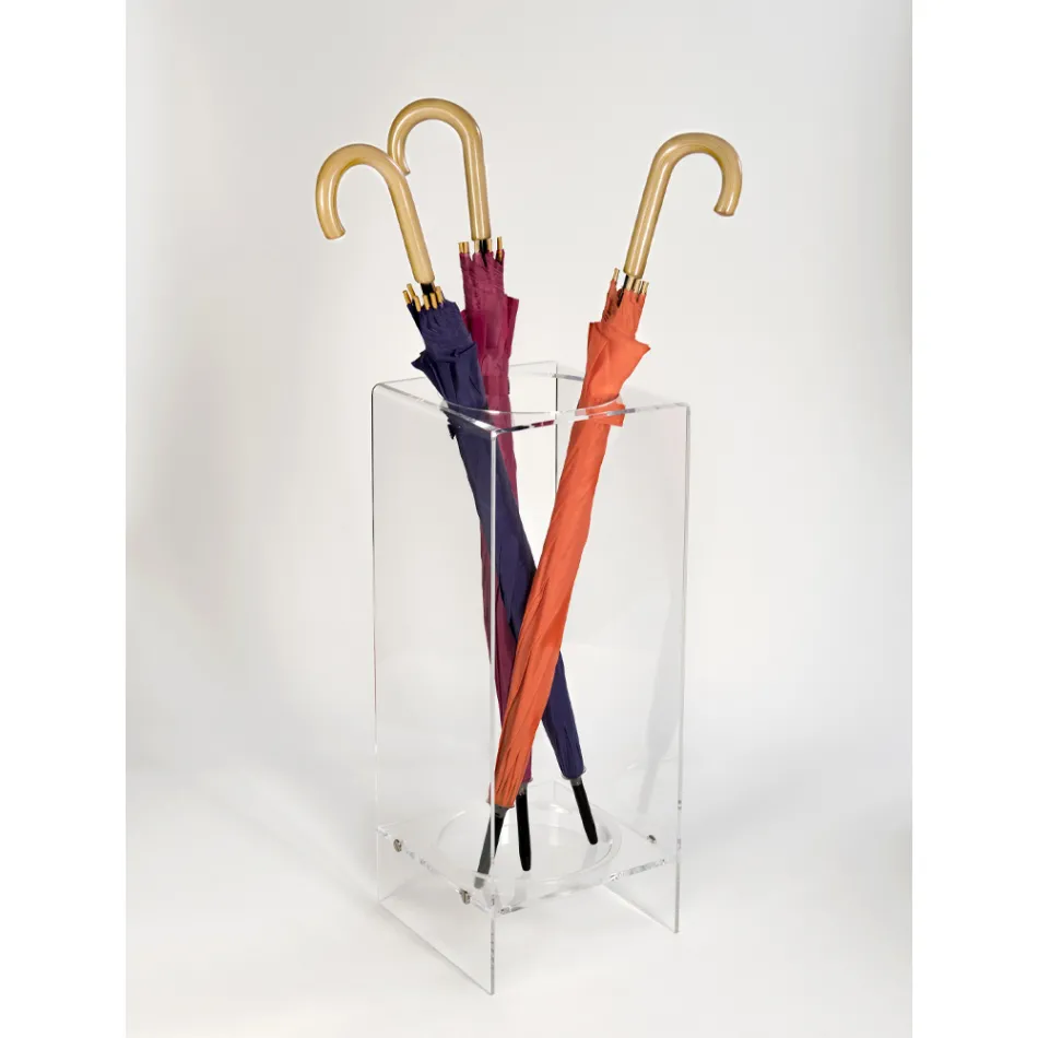 Suport umbrelă pentru intrare în plexiglas alb sau transparent - buric Viadurini