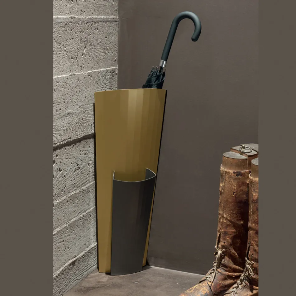 Suport pentru umbrele din tabla vopsita auriu si bronz Fabricat in Italia - Azalea Viadurini