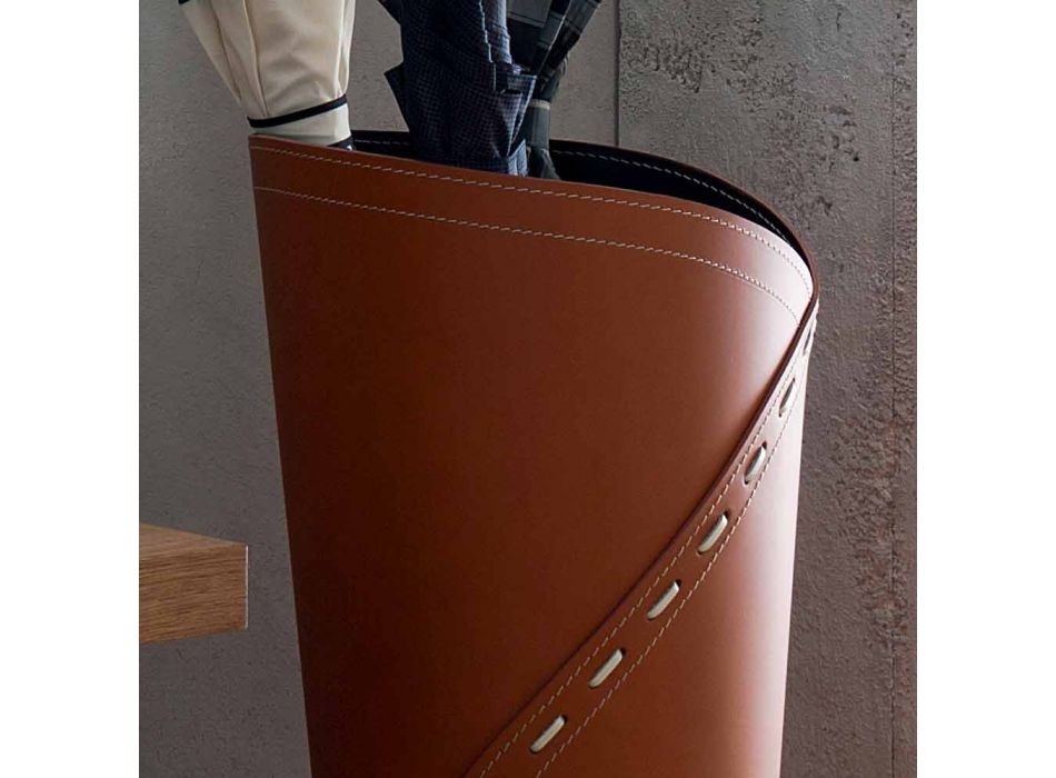 Suport umbrelă modernă din piele regenerată Katrina, fabricată în Italia Viadurini