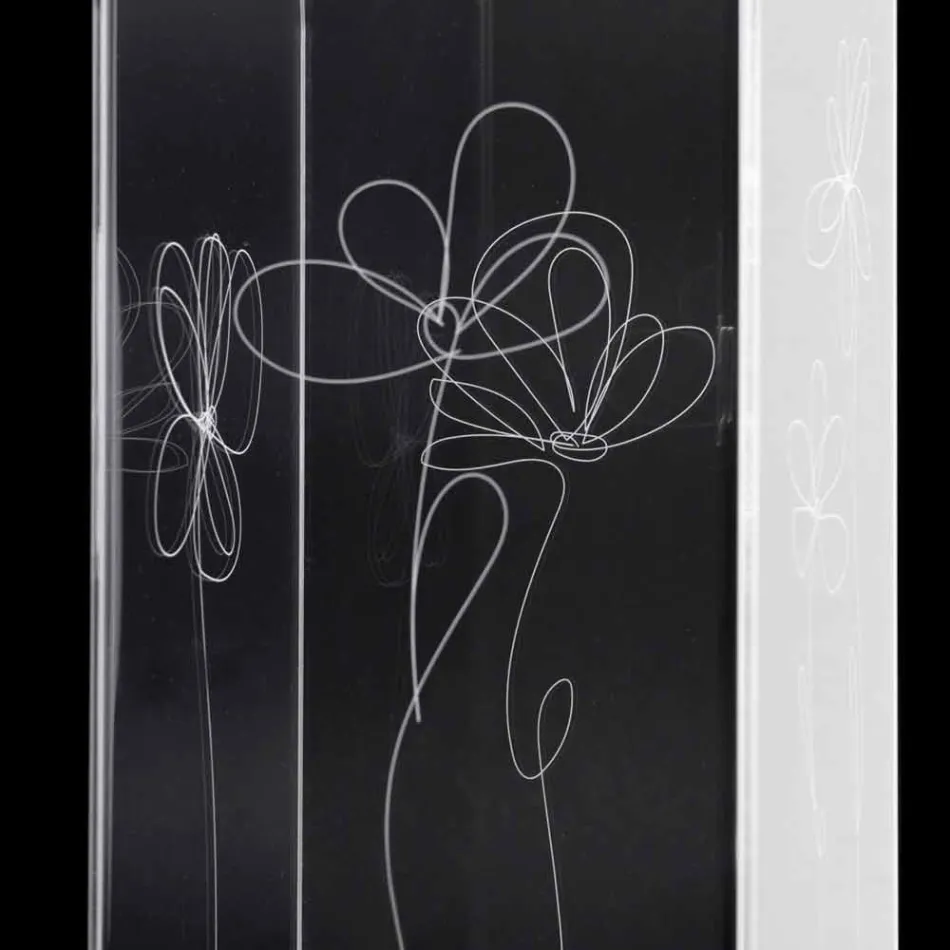 Suport umbrelă din plastic transparent cu frunze stilizate gravate - Florino Viadurini