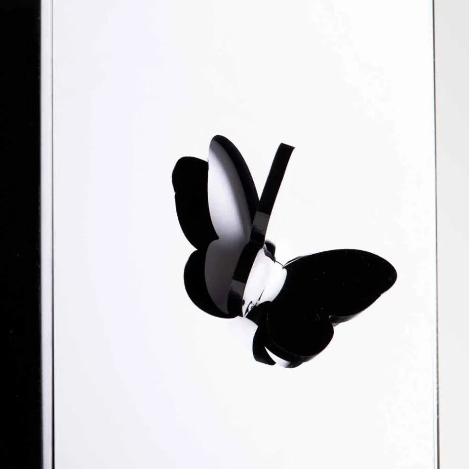 Suport umbrelă din plexiglas negru cu gravuri și decorațiuni 3D, design modern - Farfo Viadurini