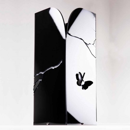 Suport umbrelă din plexiglas negru cu gravuri și decorațiuni 3D, design modern - Farfo Viadurini
