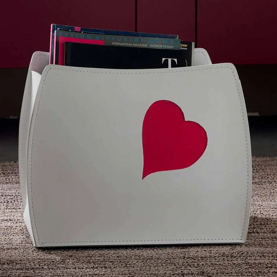 Design rack magazin din piele cu un design modern Beatrice Viadurini