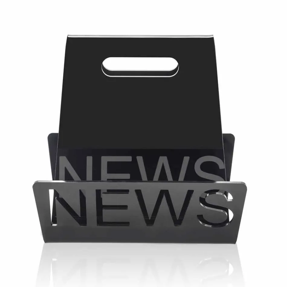 Revista de design de plexiglas negru sau transparent, realizată în Italia - Omar Viadurini