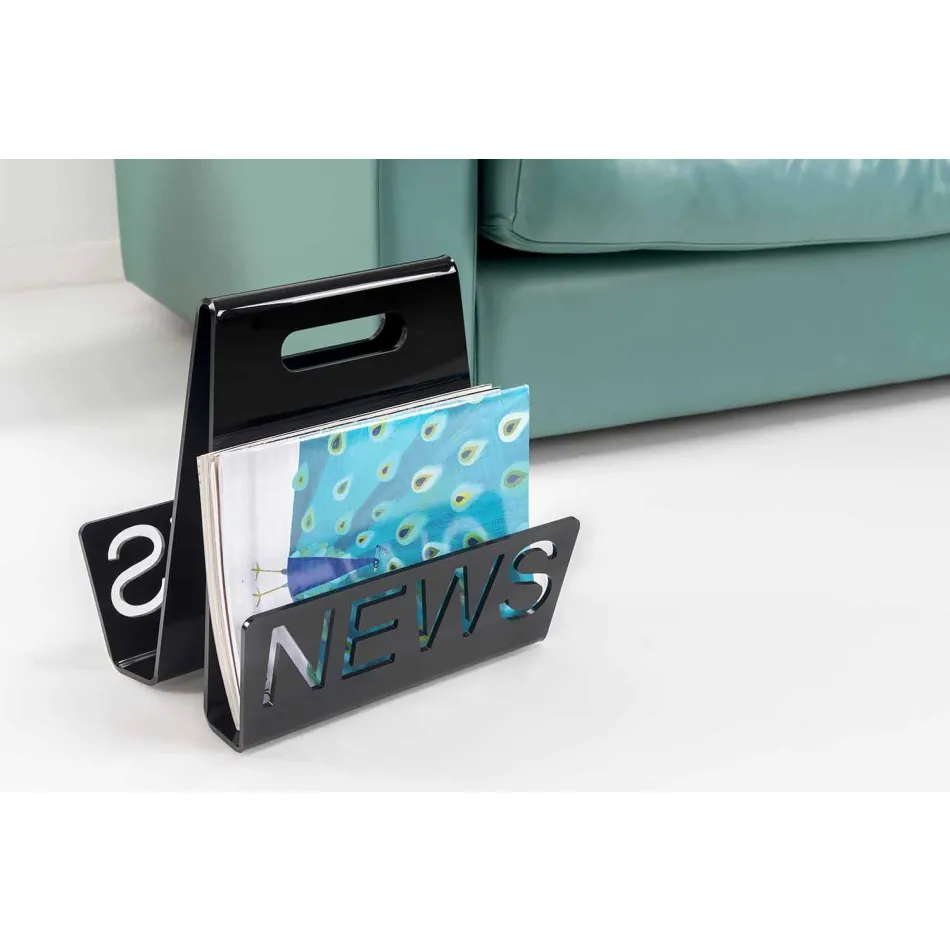 Revista de design de plexiglas negru sau transparent, realizată în Italia - Omar Viadurini