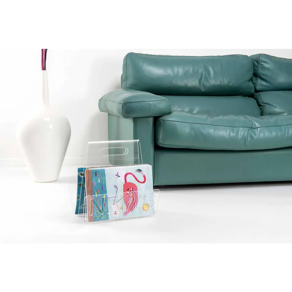 Revista de design de plexiglas negru sau transparent, realizată în Italia - Omar Viadurini