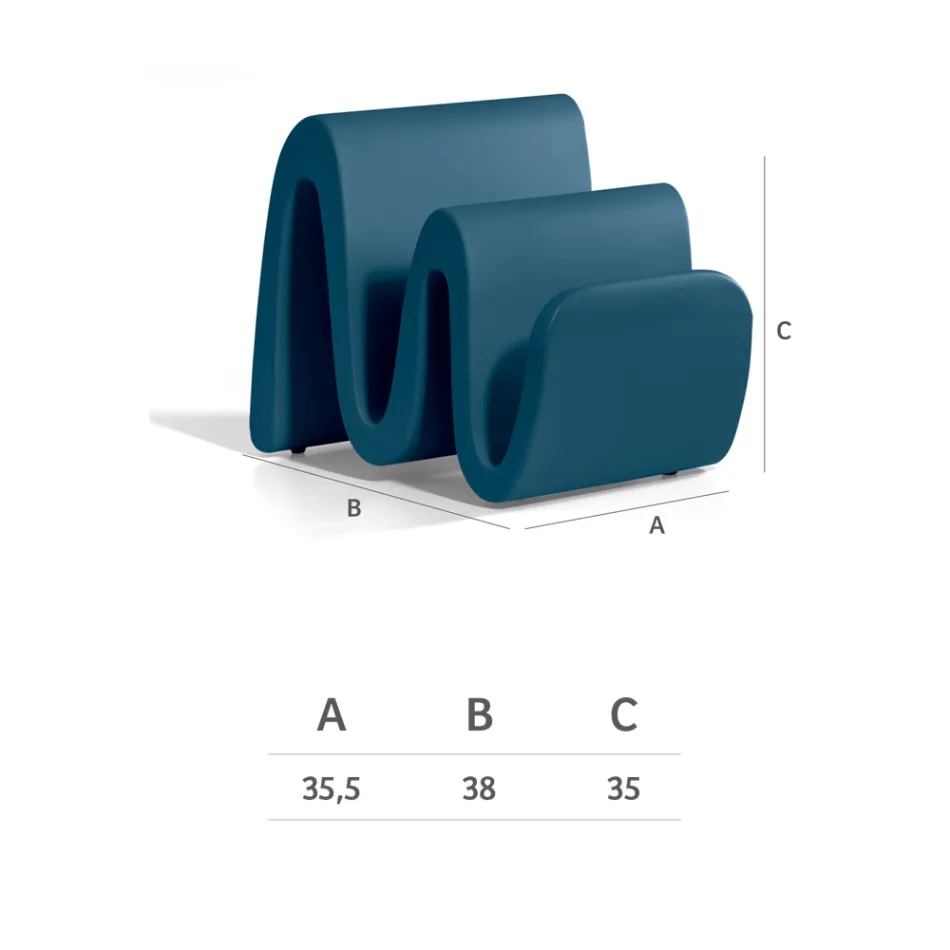 Raft modern din polietilenă colorată pentru reviste Made in Italy - Munoz Viadurini