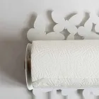 Suport pentru rulouri de perete din fier alb sau bej fabricat în Italia - Leiden Viadurini