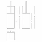 Suport pentru perii de toaletă în corian alb sau cu insert de design negru - Elono Viadurini