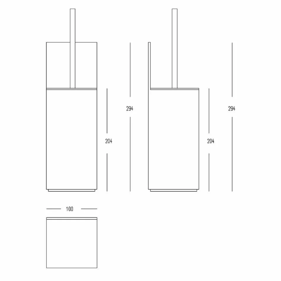 Suport pentru perii de toaletă în corian alb sau cu insert de design negru - Elono Viadurini