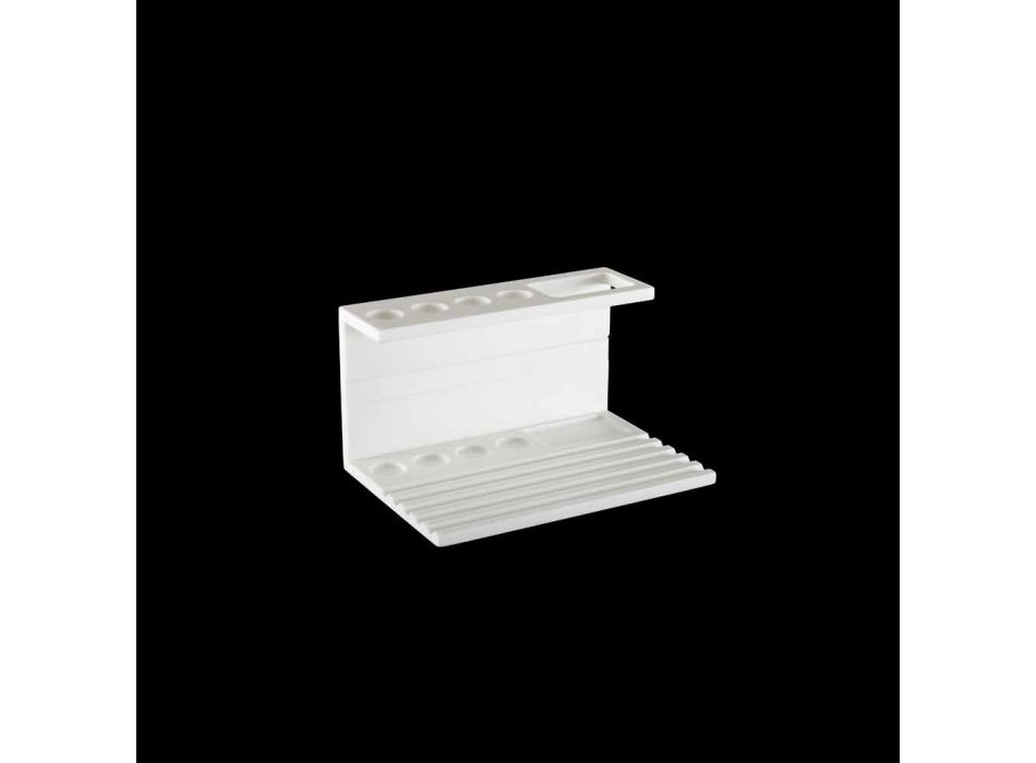 Suport periuță de dinți în Corian alb sau negru, accesoriu de baie design - Elono Viadurini