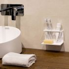 Suport periuță de dinți pentru baie în Corian alb Calitate de proiectare Made in Italy - Elono Viadurini