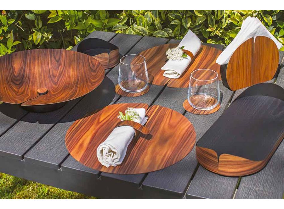 Suport pentru șervețele moderne de masă din lemn natural fabricat în Italia - Stan Viadurini