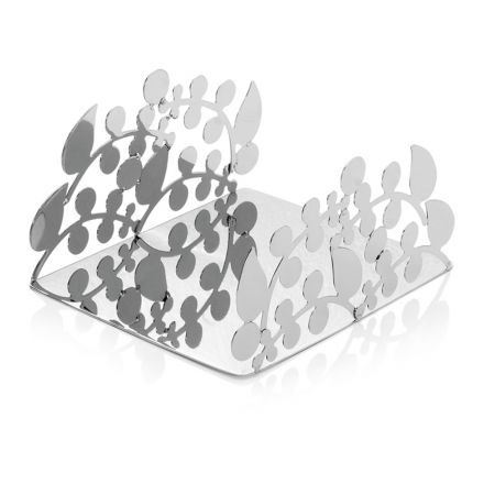 Suport șervețel din metal argintiu cu decorațiuni moderne de design de lux - Amedeo Viadurini