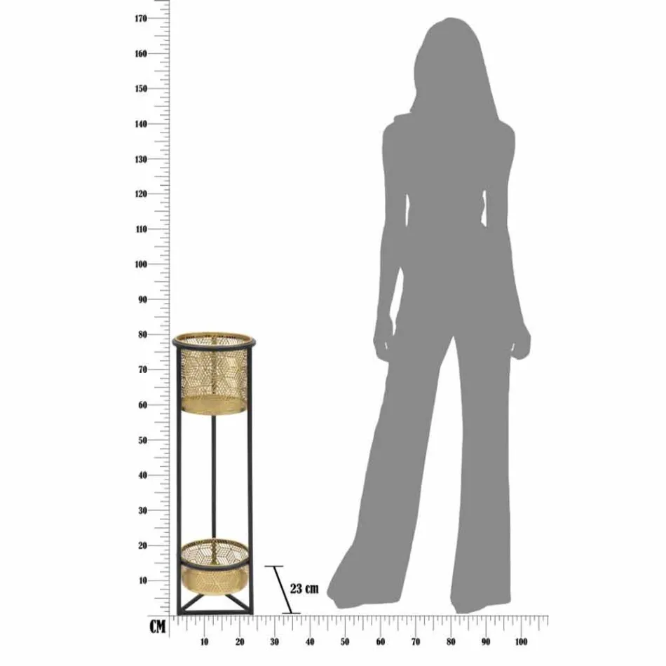 Suport rotund dublu de fier de design modern - Addie Viadurini