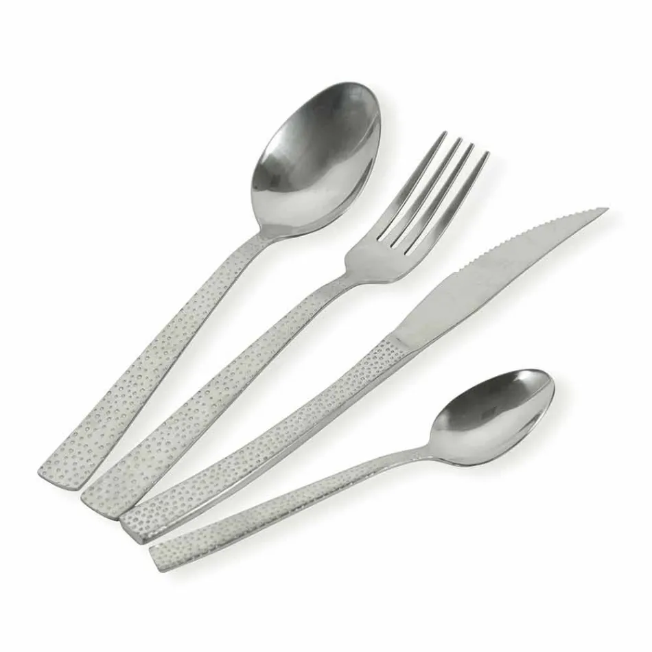 Designer de 24 de piese care servește tacâmuri din oțel cu efect tortoiseshell - Rockpos Viadurini