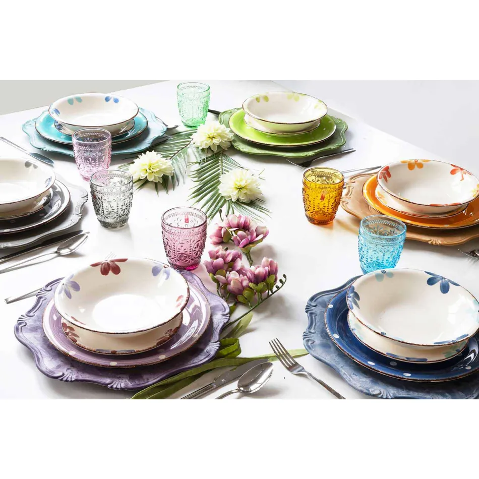 Design pentru servirea tacâmurilor din oțel satinat 24 bucăți complete - Fayette Viadurini