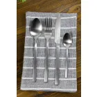 Design pentru servirea tacâmurilor din oțel satinat 24 bucăți complete - Fayette Viadurini