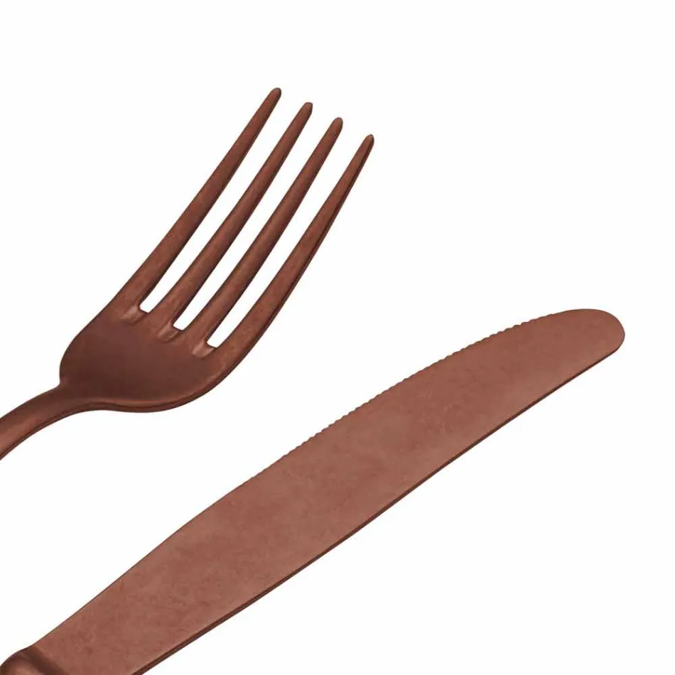 Tacâmuri din oțel cu design de lux, efect de culoare vintage, 24 de piese - Tigger Viadurini