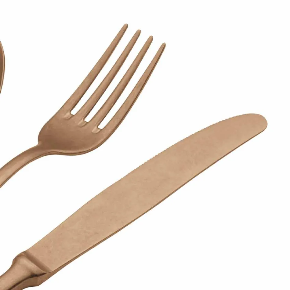 Tacâmuri din oțel cu design de lux, efect de culoare vintage, 24 de piese - Tigger Viadurini