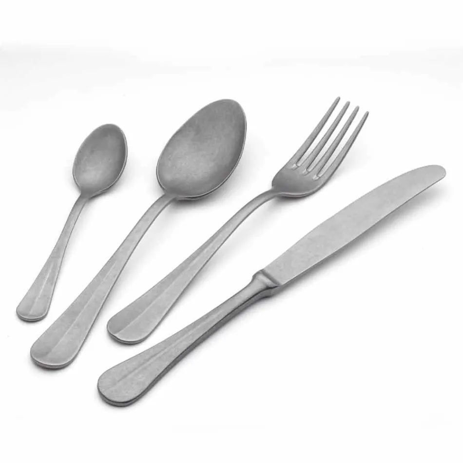 Tacâmuri din oțel cu design de lux, efect de culoare vintage, 24 de piese - Tigger Viadurini