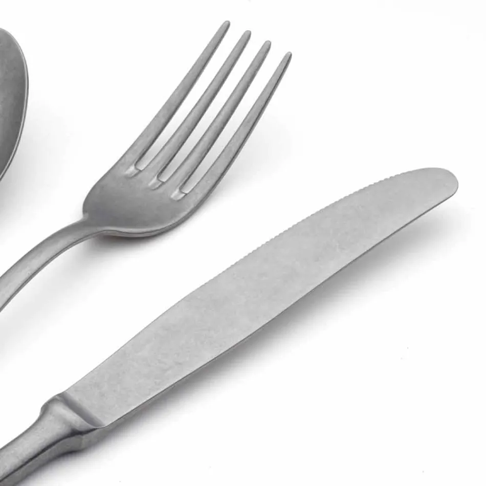 Tacâmuri din oțel cu design de lux, efect de culoare vintage, 24 de piese - Tigger Viadurini