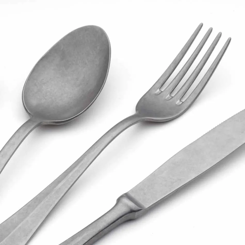 Tacâmuri din oțel cu design de lux, efect de culoare vintage, 24 de piese - Tigger Viadurini