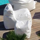 Design pouf Cloud Trona în alb din imitație de piele nautice făcute în Italia Viadurini