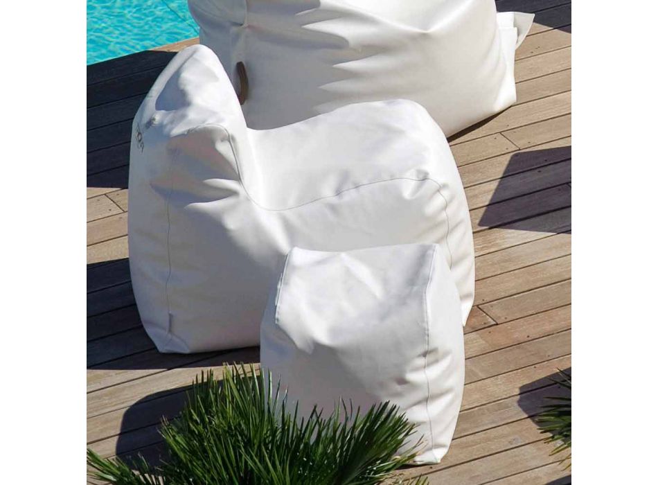 Design pouf Cloud Trona în alb din imitație de piele nautice făcute în Italia Viadurini
