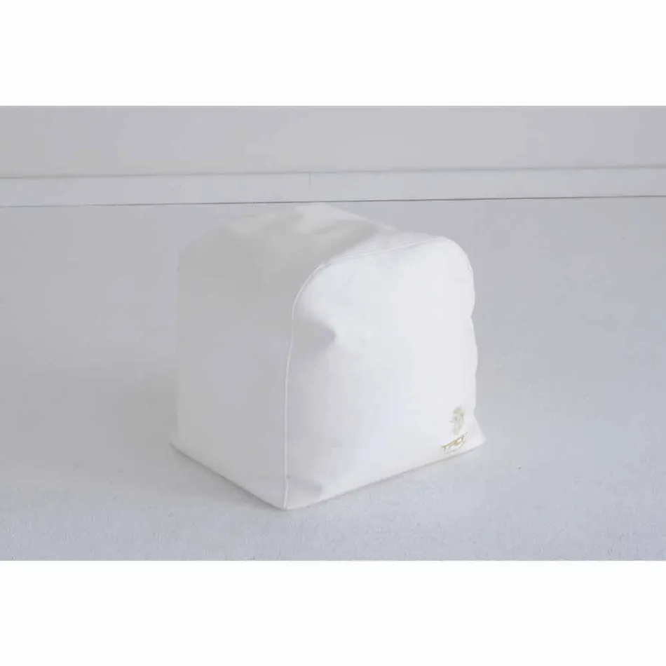 Design pouf Cloud Trona în alb din imitație de piele nautice făcute în Italia Viadurini