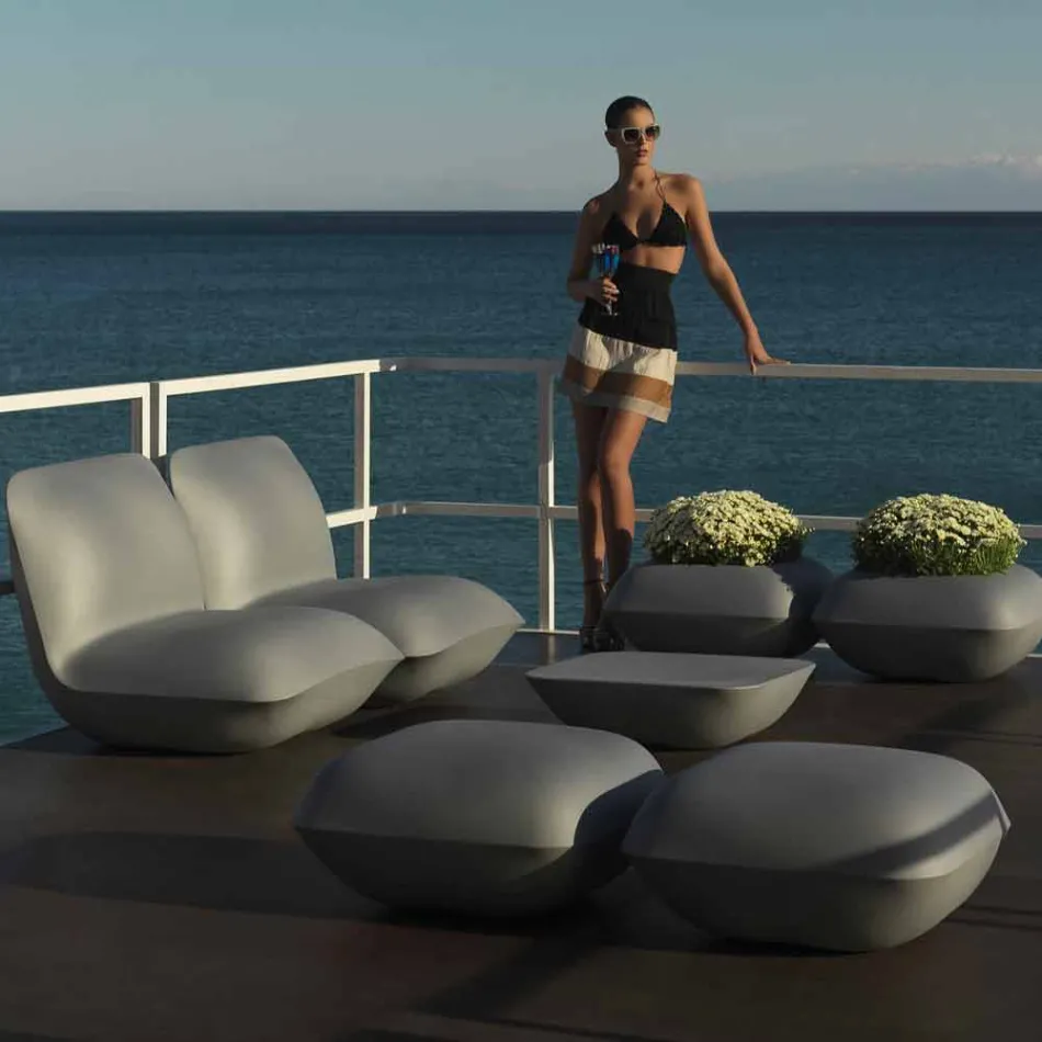 Perna de la Vondom design pouf outdoor în polietilenă. 67x67 cm Viadurini