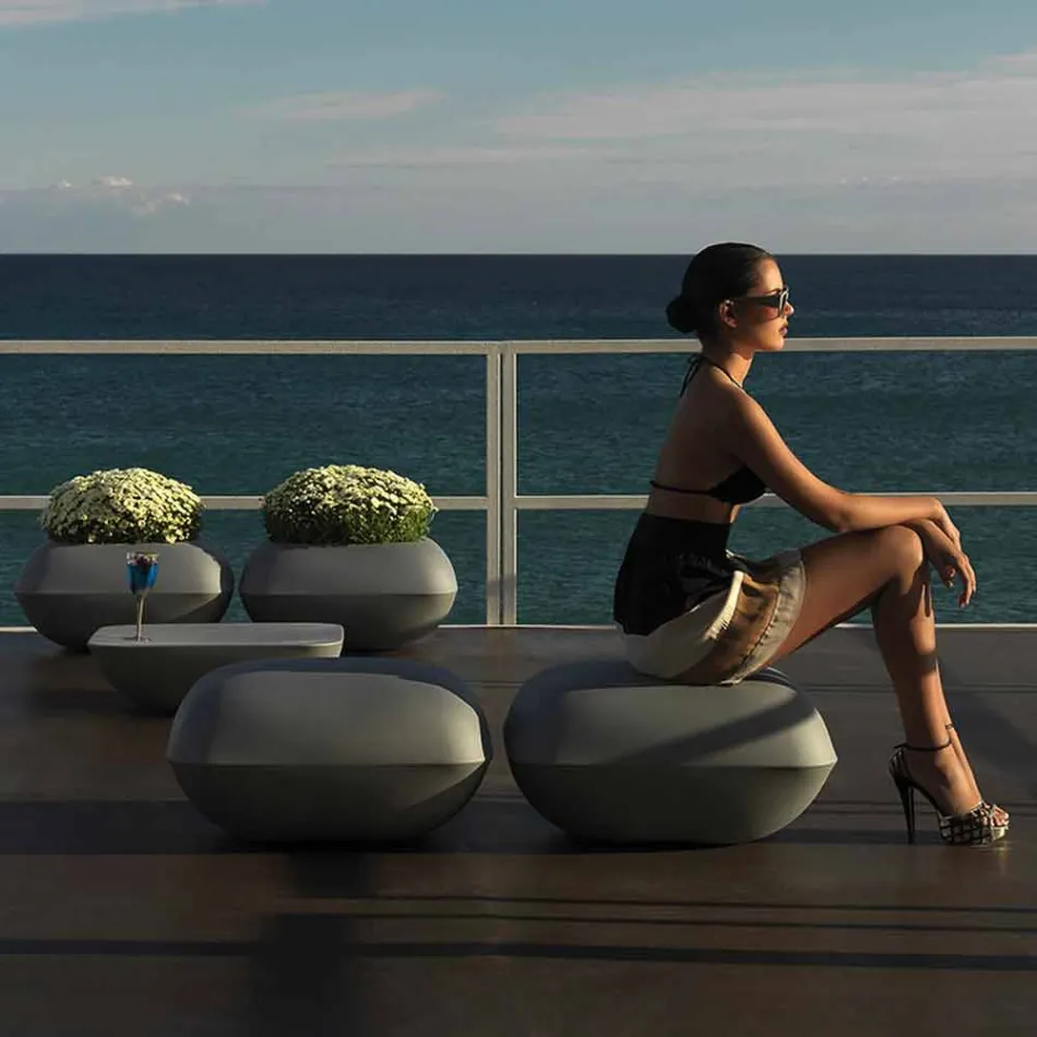 Perna de la Vondom design pouf outdoor în polietilenă. 67x67 cm Viadurini