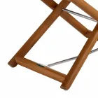 Puf exterior în lemn natural sau negru mat și pernă, fabricat în Italia - Suzana Viadurini