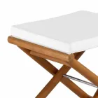 Puf exterior în lemn natural sau negru mat și pernă, fabricat în Italia - Suzana Viadurini