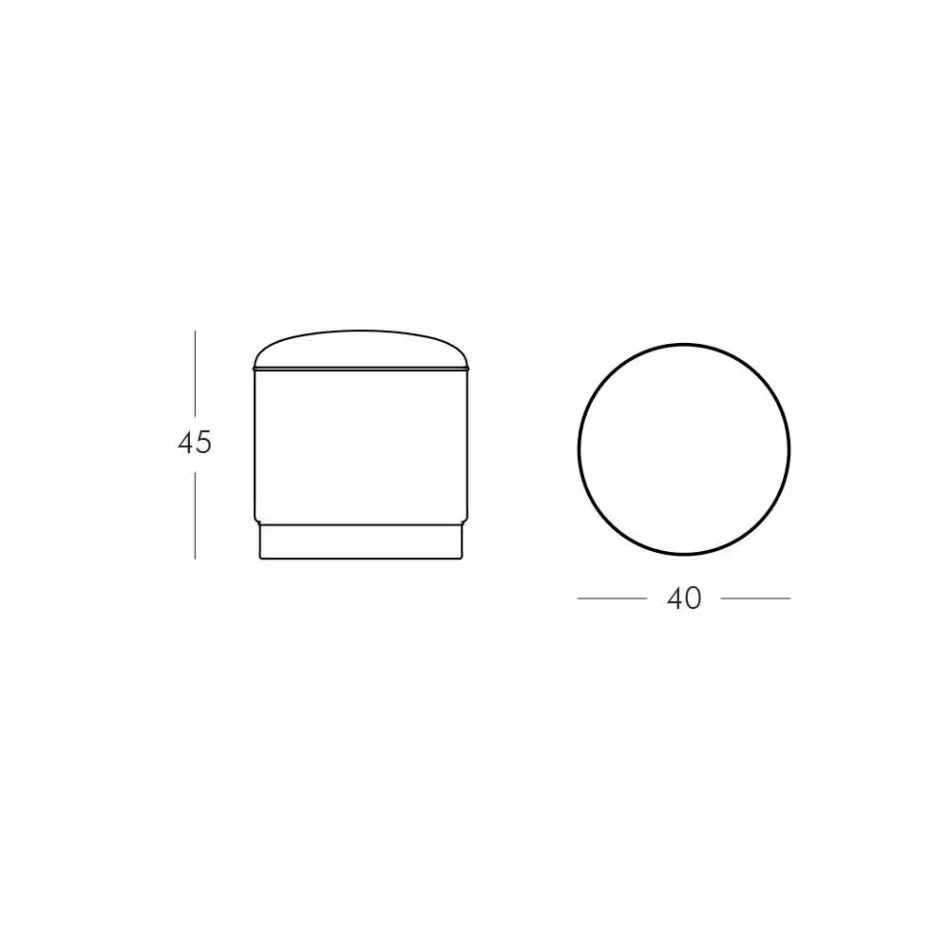 Pouf pentru exterior, din polietilenă și țesătură sau piele - Mara Slide Viadurini