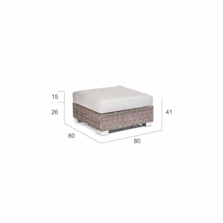 Pouf exterior modern cu gri-gri Jaco polietilenă, realizate manual Viadurini