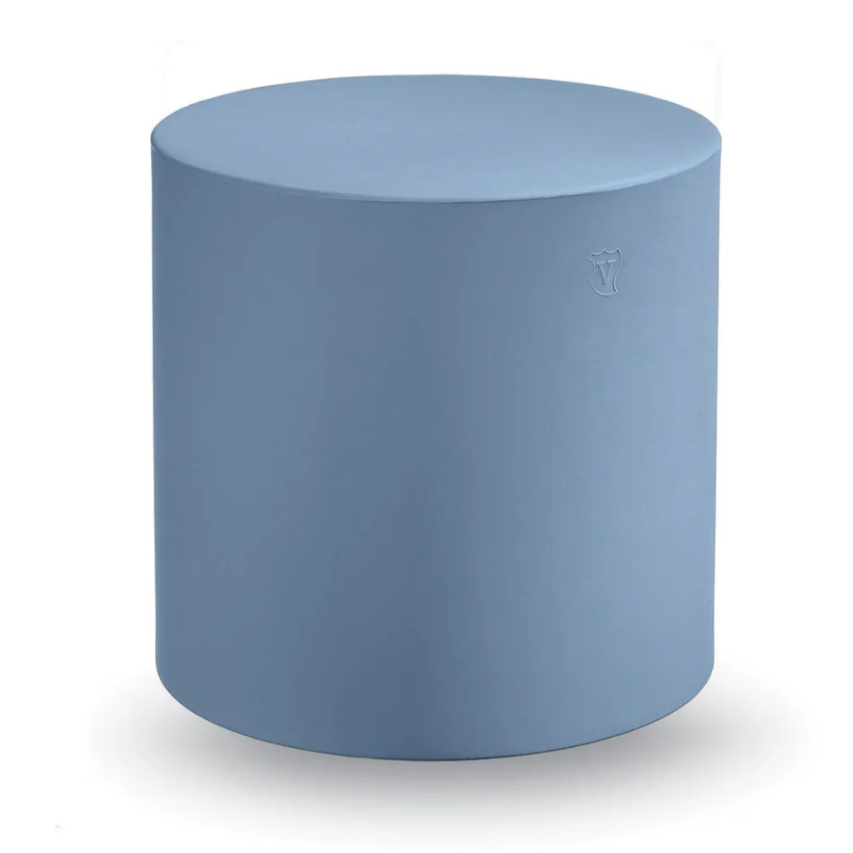 Puf de grădină cilindric din polietilenă colorată, fabricat în Italia - Viky Viadurini