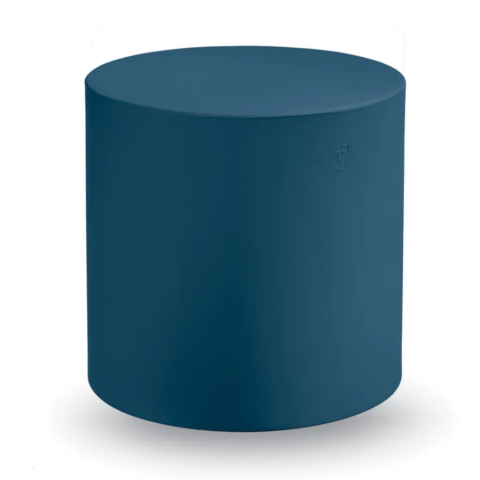 Puf de grădină cilindric din polietilenă colorată, fabricat în Italia - Viky Viadurini