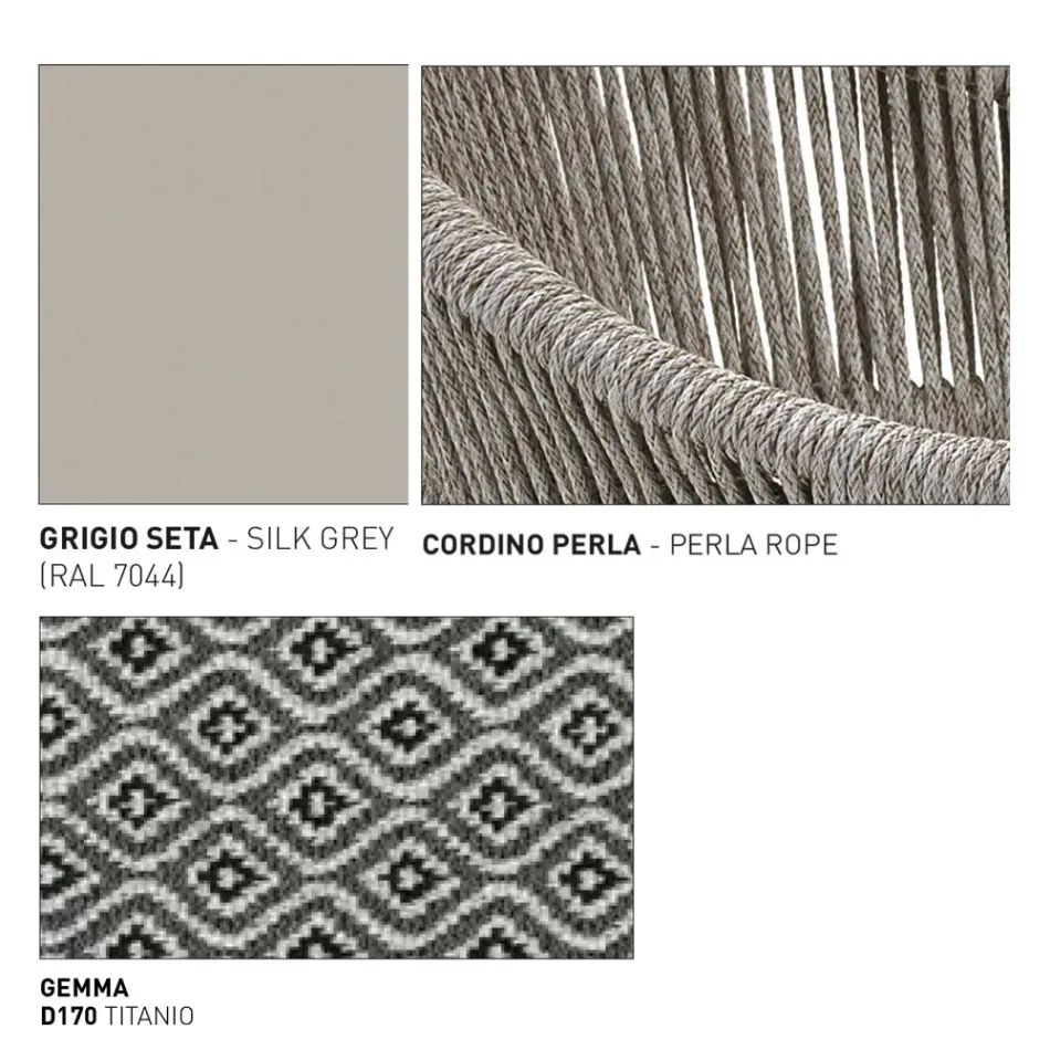 Puf de grădină cu aluminiu și coș de țesut - Tibidabo by Varaschin Viadurini