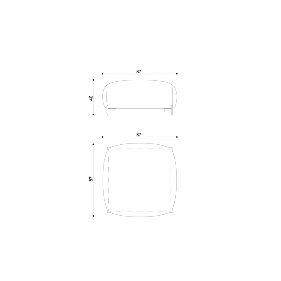 Puf de grădină căptușit și acoperit cu stofă Made in Italy - Unt Viadurini