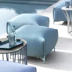 Puf de grădină din stofă cu picioare metalice Made in Italy - Unt Viadurini