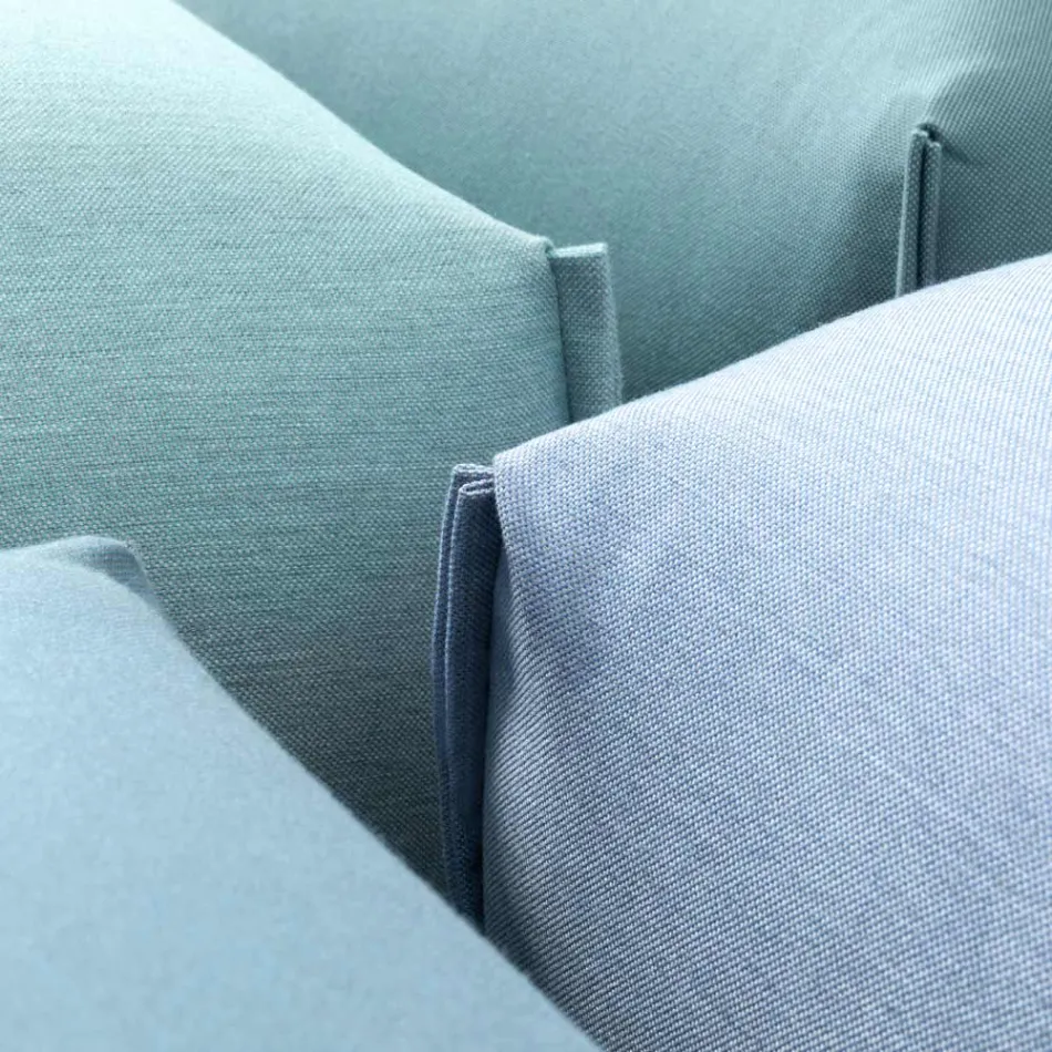 Puf de grădină din stofă cu picioare metalice Made in Italy - Unt Viadurini