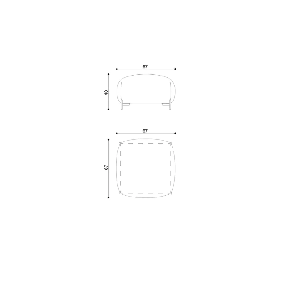 Puf de grădină din stofă cu picioare metalice Made in Italy - Unt Viadurini