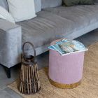 Puf de sufragerie din velur colorat cu baza metalica - Travel Viadurini
