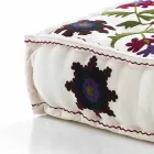 Pouf pătrat etnic în material patchwork sau catifea - fibră Viadurini