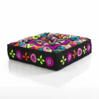 Pouf pătrat etnic în material patchwork sau catifea - fibră Viadurini
