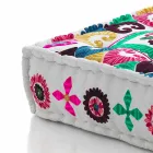 Pouf pătrat etnic în material patchwork sau catifea - fibră Viadurini