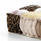 Pouf pătrat etnic în material patchwork sau catifea - fibră Viadurini