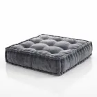 Pouf pătrat etnic în material patchwork sau catifea - fibră Viadurini