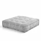 Pouf pătrat etnic în material patchwork sau catifea - fibră Viadurini